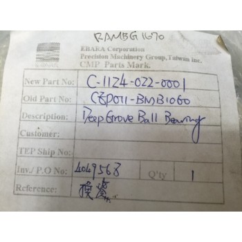 EBARA C-1124-022-0001 BEARING, BALL DEEP GROOVE